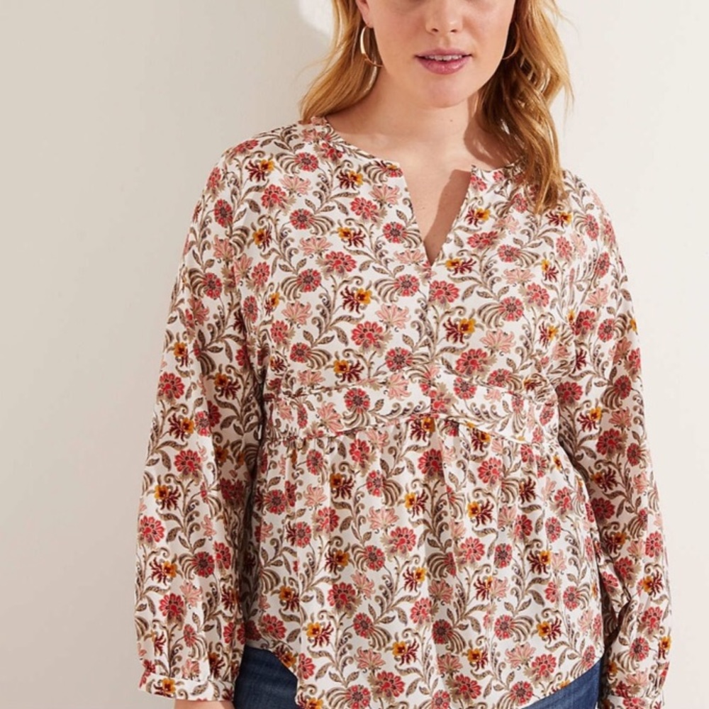 Loft NWT 22 Floral Peplum Top